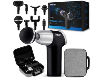 Massagepistool - 8 verwisselbare opzetstukken - zwart