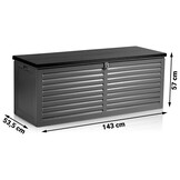 Tuinkist zwart - 143x57x53,5 cm - 390 liter