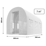 Tuinfolietunnel - wit - 2x3,5x2m