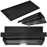 Telescopische afzuigkap - 50cm - zwart - dampkap