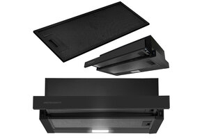 Telescopische afzuigkap - 50cm - zwart - dampkap