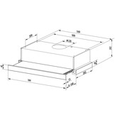 Telescopische afzuigkap - 50cm - zwart - dampkap