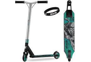 Stuntstep - zilver turquoise - max. 100 kg