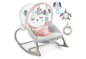 Wipstoeltje met trilfunctie - roze grijs - tot 9 kg max.