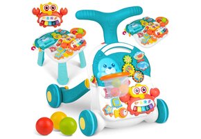 Loopwagen - met activiteitentafel - wit - 42x42x50,5 cm