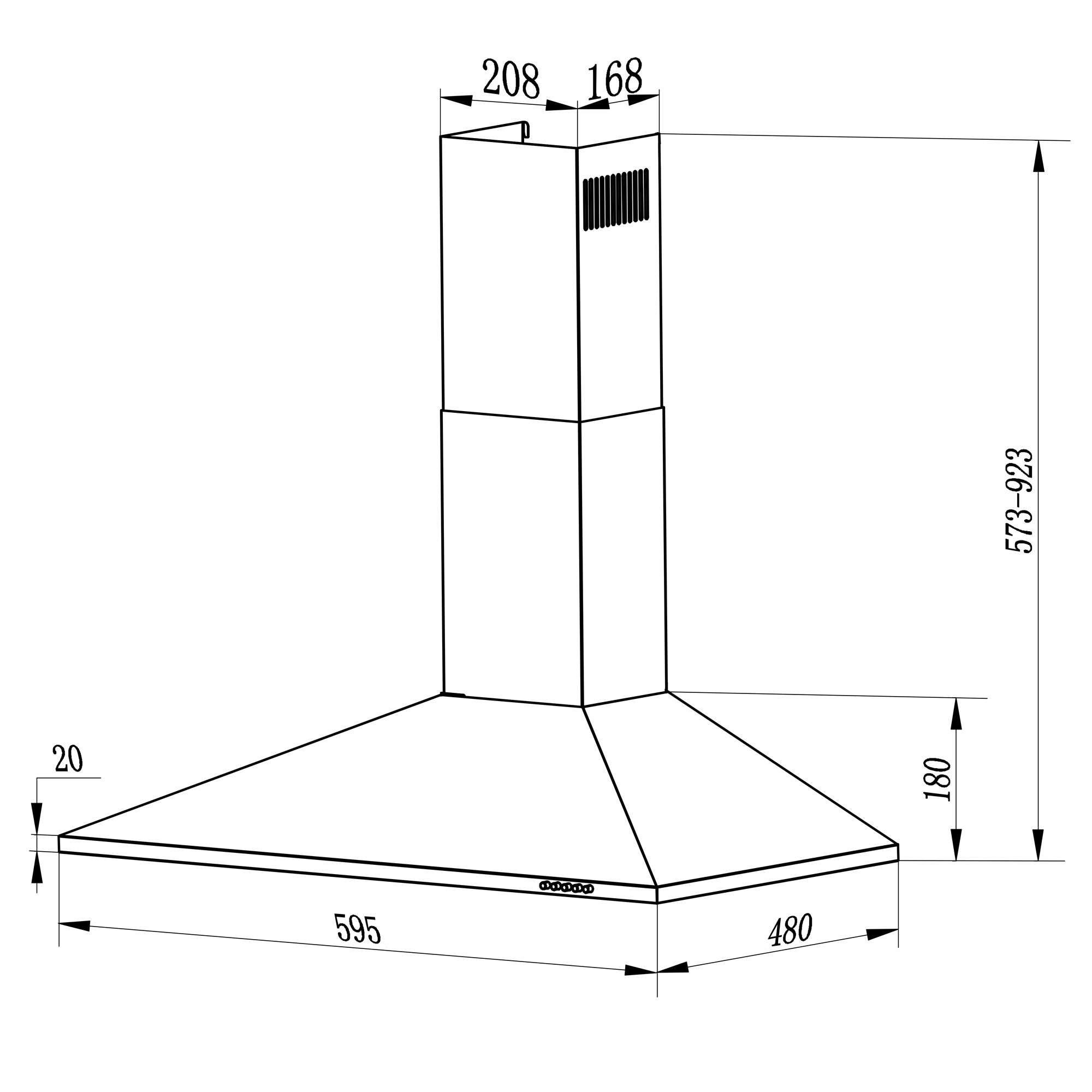RVS afzuigkap - 60 cm - INOX RVS