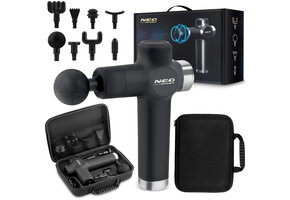 Massagepistool - 8 verwisselbare opzetstukken - zwart grijs