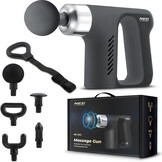 Massagepistool - 4 verwisselbare opzetstukken - zwart