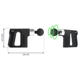 Massagepistool - 4 verwisselbare opzetstukken - zwart