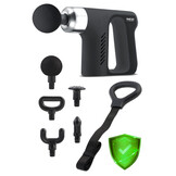 Massagepistool - 4 verwisselbare opzetstukken - zwart