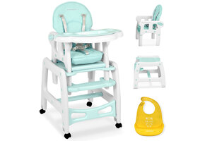 Multifunctionele kinderstoel - 5-in-1 - wit turquoise