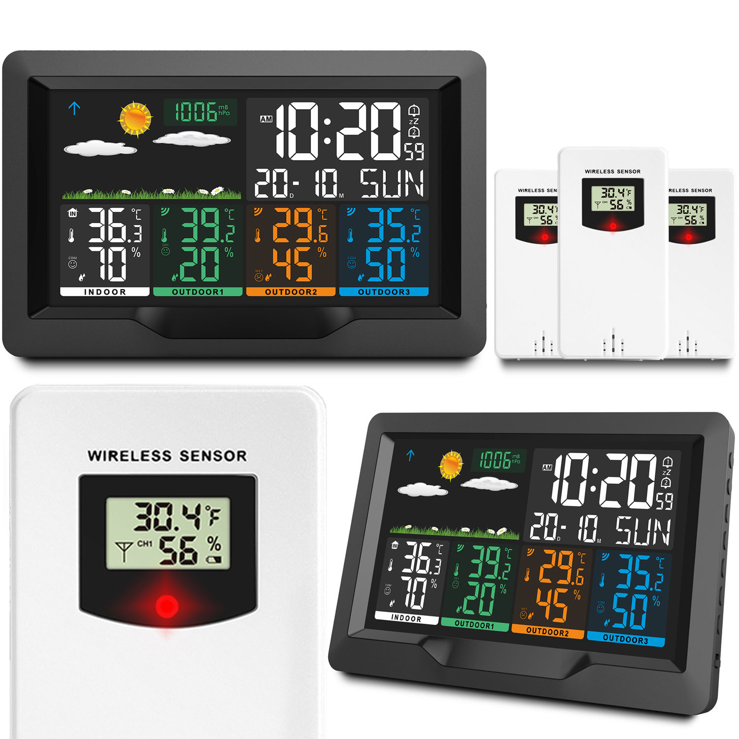 Weerstation - zwart - groot display - BD-904