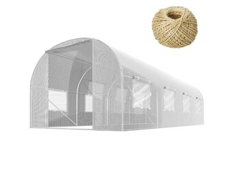 Witte tuinkas - 2x4,5m - 9m2 - Plonos