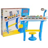Kinderkeyboard - met microfoon - blauw geel