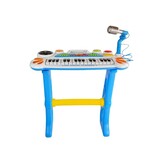 Kinderkeyboard - met microfoon - blauw geel