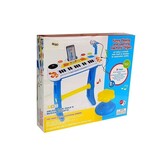 Kinderkeyboard - met microfoon - blauw geel