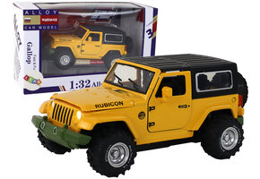 Speelgoed terreinwagen - geel - metaal - 1:32