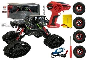 Rc rupsbanden auto - groen zwart - 4x4