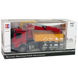 RC Mercedes Arocs kraanwagen - geel rood - schaal: 1:20
