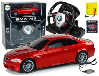 RC BMW M3 speelgoedauto - rood - 1:18 - licht geluid