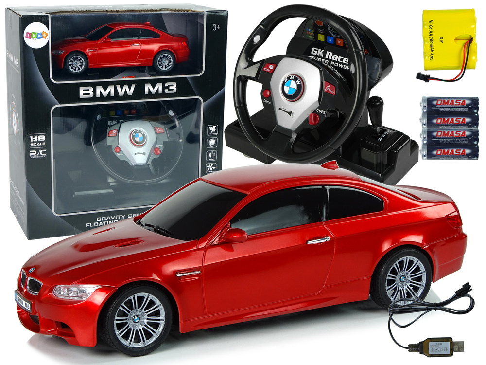 RC BMW M3 speelgoedauto - rood - 1:18 - licht geluid