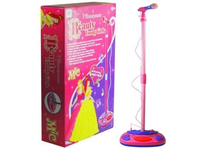 Kinder microfoon prinses - roze - verstelbaar - 90 tot 140 cm