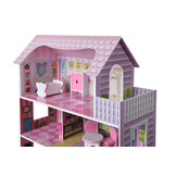 Poppenhuis met verlichting - hout - LED