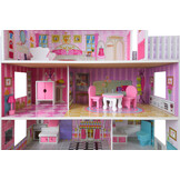 Poppenhuis met verlichting - hout - LED