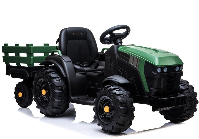 Elektrische kindertractor - met aanhanger - groen
