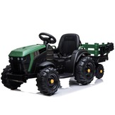 Elektrische kindertractor - met aanhanger - groen