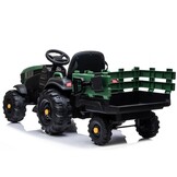 Elektrische kindertractor - met aanhanger - groen