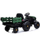 Elektrische kindertractor - met aanhanger - groen