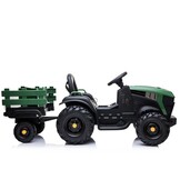 Elektrische kindertractor - met aanhanger - groen
