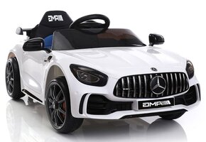 Kinderauto Mercedes GTR wit - elektrisch - 3 jaar +