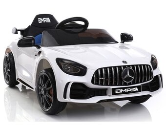 Kinderauto Mercedes GTR wit - elektrisch - 3 jaar +