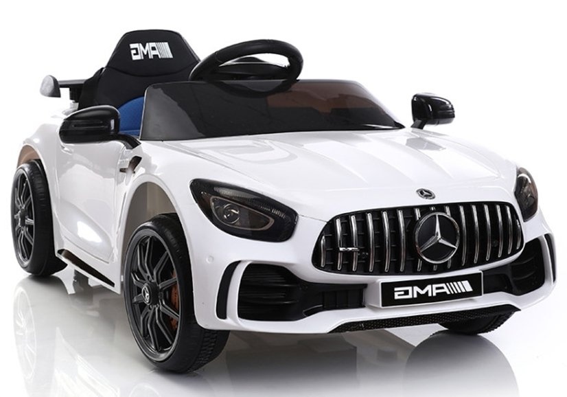 Kinderauto Mercedes GTR wit - elektrisch - 3 jaar +