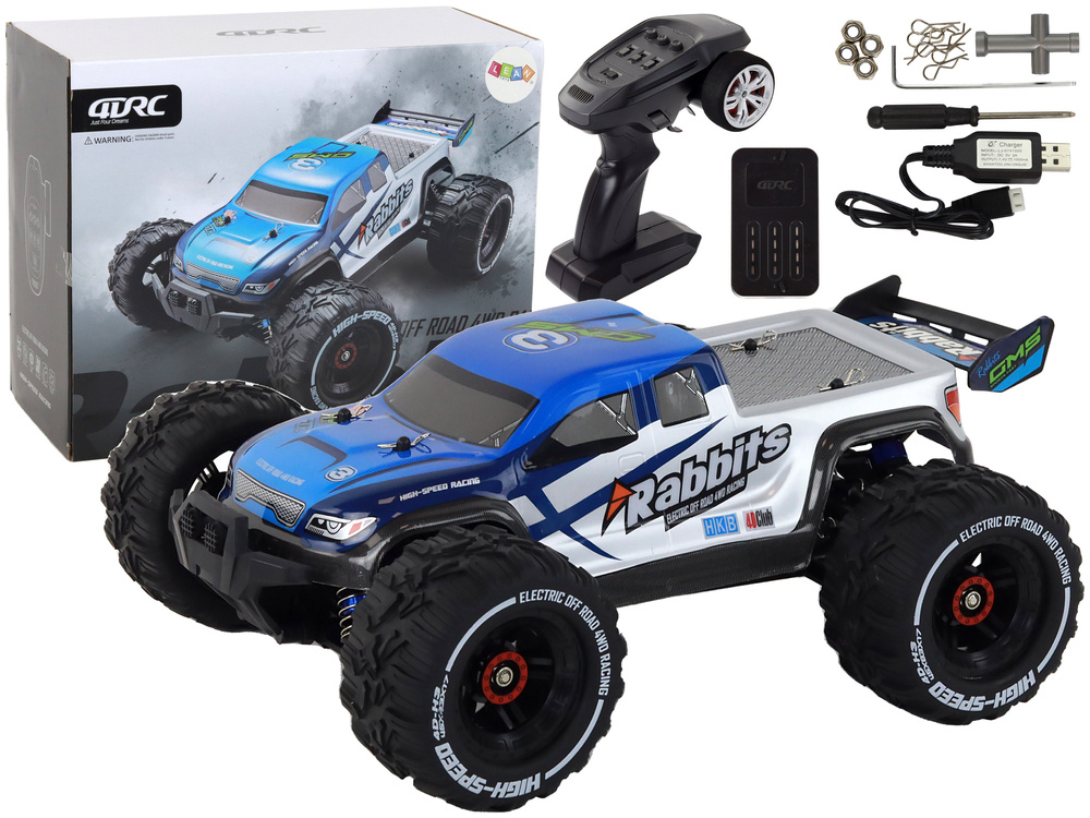 RC auto - 4wd terreinwagen - blauw - 2.4G - 30x23x9 cm