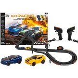 Racebaan - 2 auto's - 1:64 - geel blauw