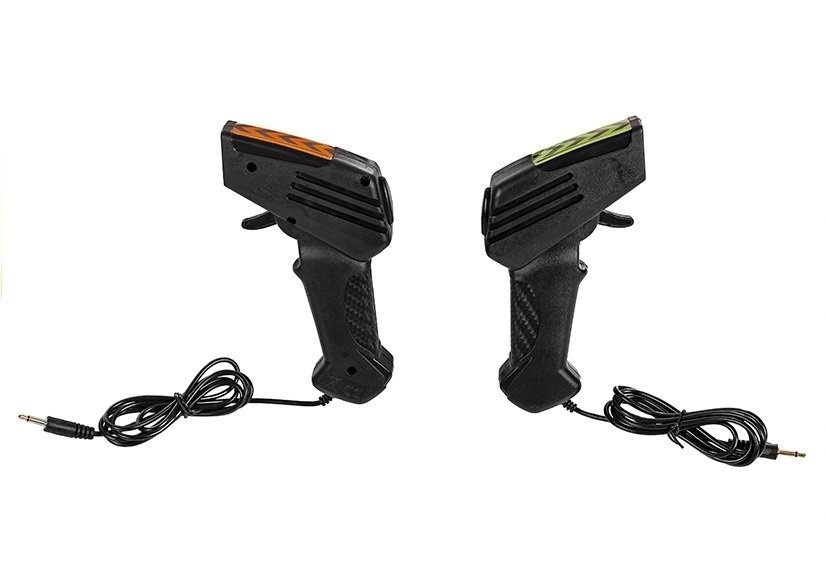 Racebaan - 2 auto's - 1:64 - geel blauw