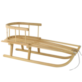 Houten slee - met rugleuning & touw - 3 jaar +