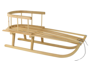 Houten slee - met rugleuning & touw - 3 jaar +