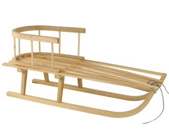 Houten slee - met rugleuning & touw - 3 jaar +