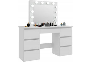 Kaptafel met spiegel - cosmetisch - krukje - 80x40x140cm