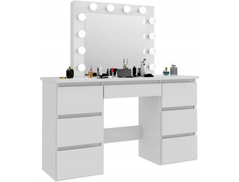 Kaptafel met spiegel - cosmetisch - krukje - 80x40x140cm