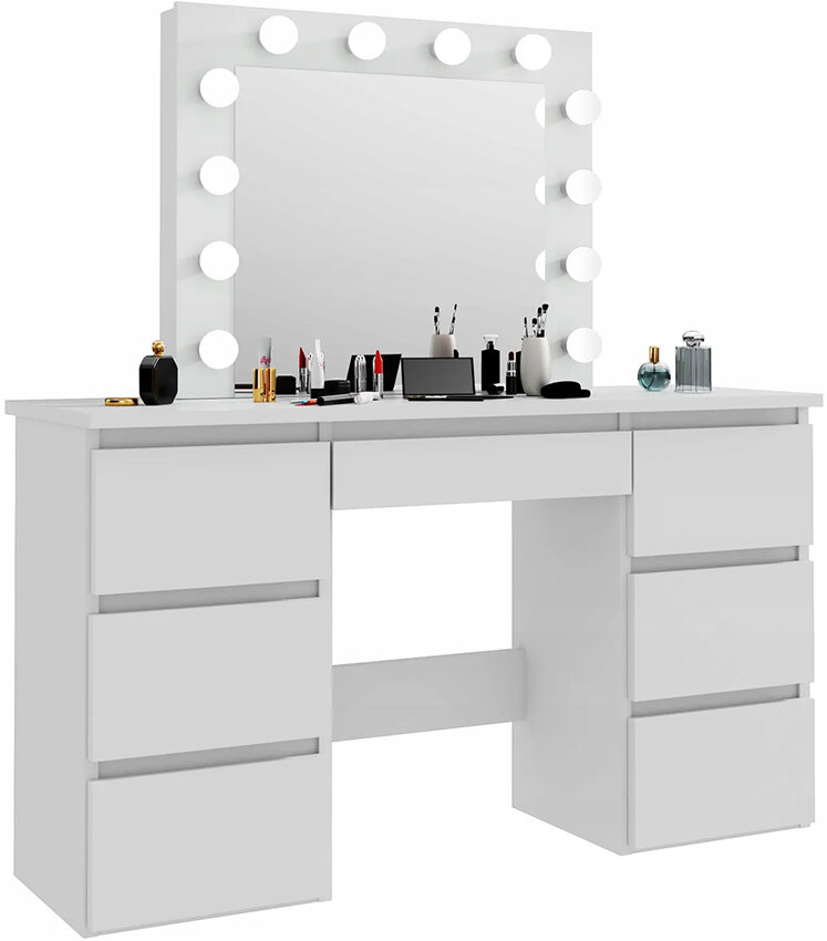 Kaptafel met spiegel - cosmetisch - krukje - 80x40x140cm