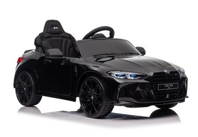 BMW M4 kinderauto zwart - elektrisch - 130x67x52cm