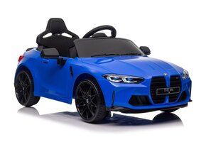 BMW M4 kinderauto elektrisch - blauw - 120x65x50 cm