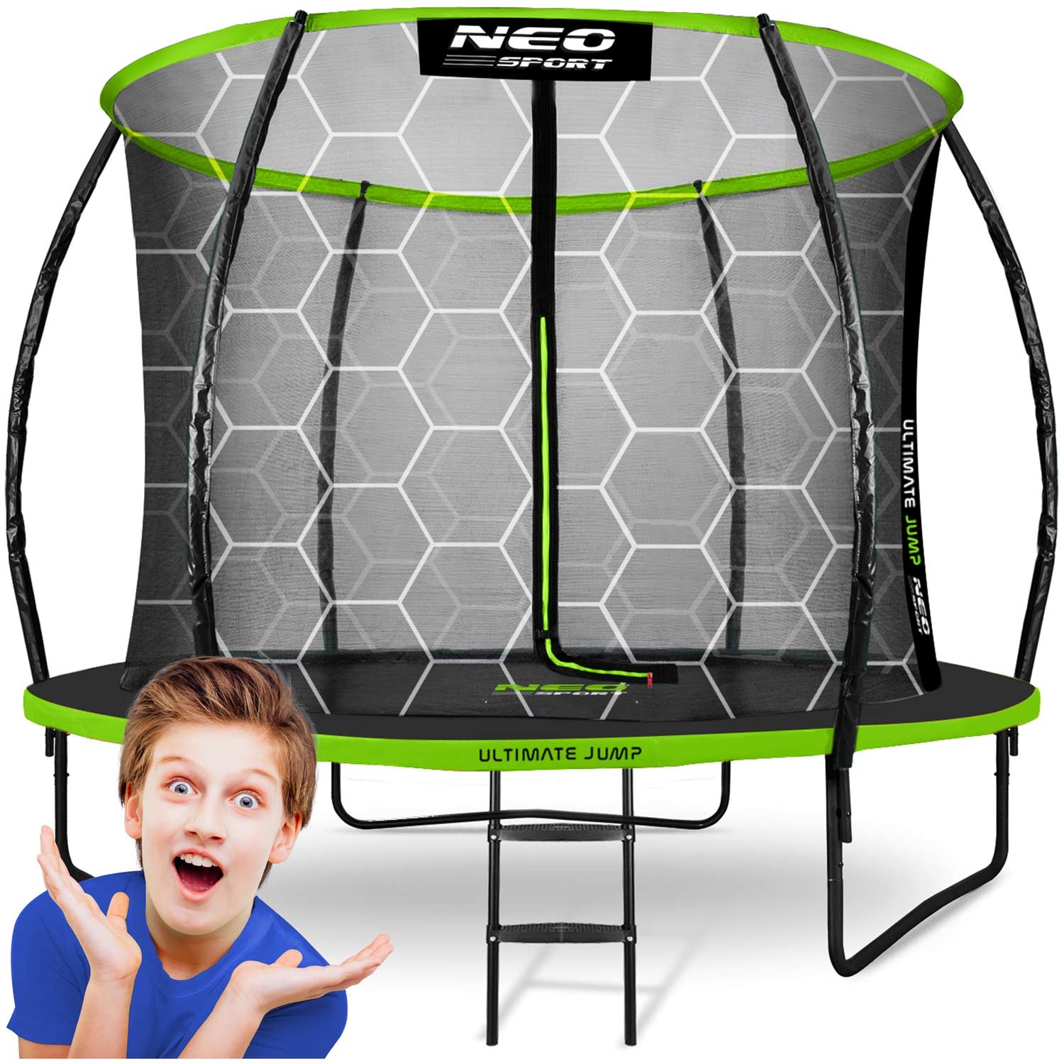 Trampoline 252 cm - met veiligheidsnet 252cm - Profiel 8ft - Neo-Sport