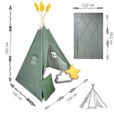 Speeltent tipi - groen grijs geel - 116x116x165 cm