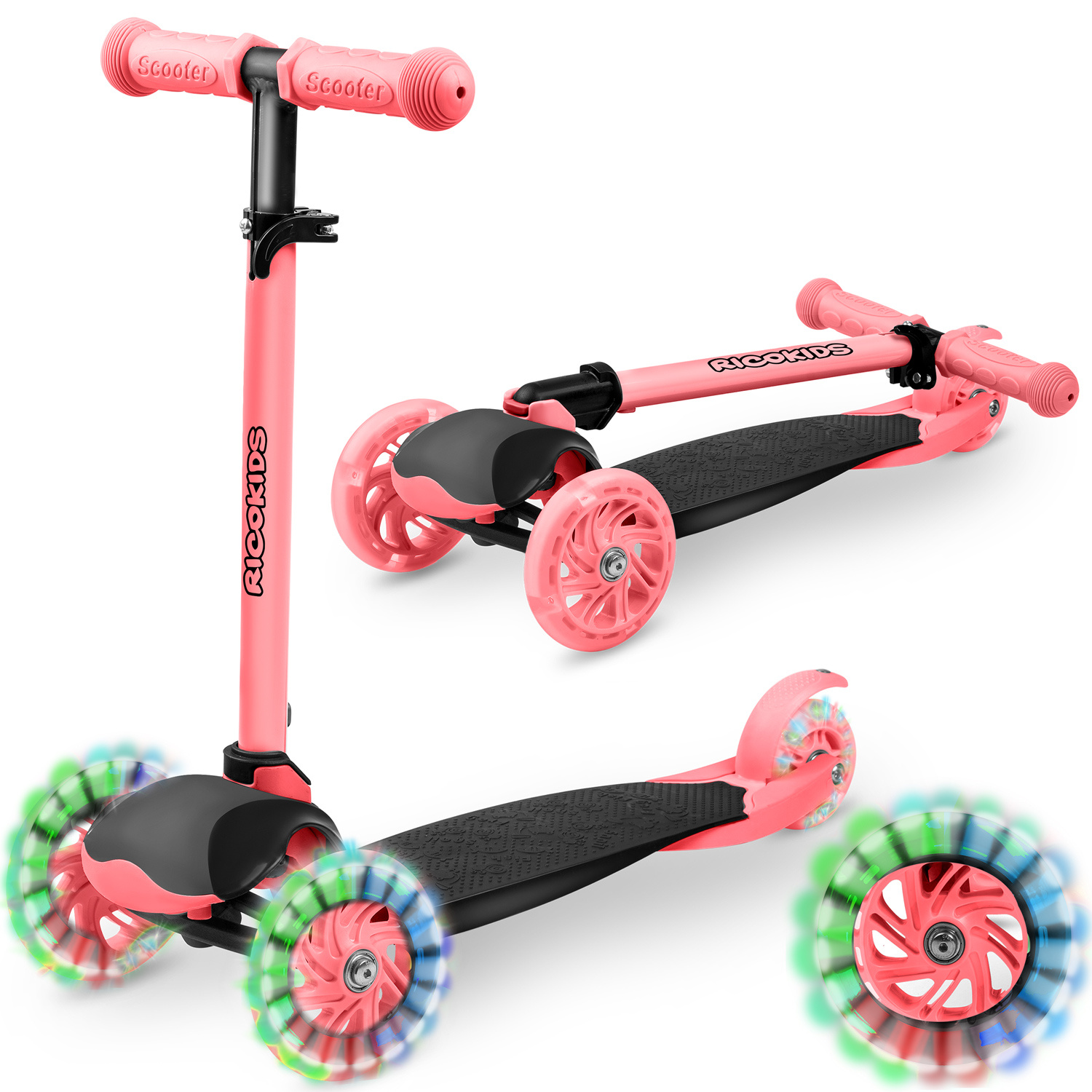 Driewielige step - roze - Ricokids Loco - 25kg max.